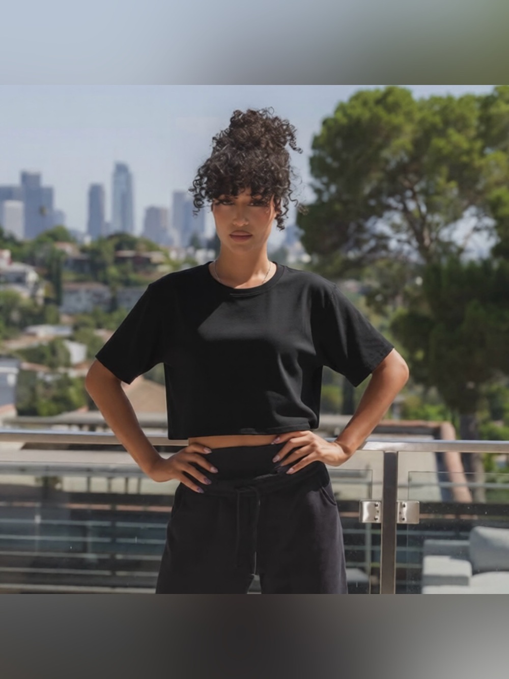 ACTA Black Cropped Tee